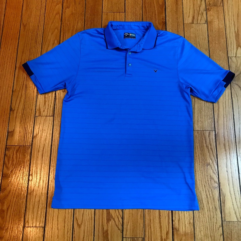 CALLAWAY MENS BLUE OPTI-DRY GOLF SHIRT - SIZE M